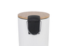2021 New Design Bamboo Lid Pedal Bin for Kitchen Living Room Step Trash Can with Stainless Steel