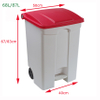 PP Material Kitchenware built-in garbage bin with plastic lid 68L foot pedal garbage recycle rubbish bin