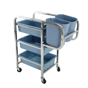 Best Hotel Dish Cleaning Cart Cup And Saucer Restaurant Trolley With Barrel