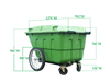 400 Liter Garbage Trolley Green Grey Wheeled Dumping Cart Outdoor Square Plaza Public Waste Bin Trash Bin Trolley