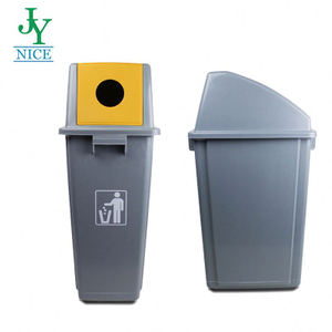 15 Gallon Plastic Bus Station Trash Can Outdoor Indoor 60 Liters Bottle Waste Classification Dustbin