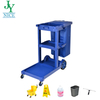High Quality Plastic Room Service Janitor Cart Hot Selling Non-toxic And Odorless PP Folding Cleaning Trolley