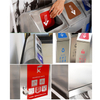 Subway Station Garbage Sorting Bin with Push Lid Airport Park 4 Compartments Rubbish Bin Stainless Steel Recycling Waste Bin