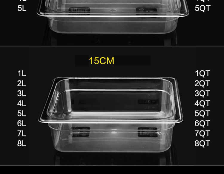 Polycarbonate GN Pans Container For Food NSF Certificated 4