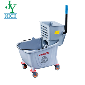 Gray Color Mop Wringer For Hotel High Quality Plastic Heavy Duty Public Places Mop Bucket With Wringer