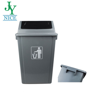 Easy Assembly Recycled rubbish container with push cover coffee shop restaurant kitchen plastic waste bin