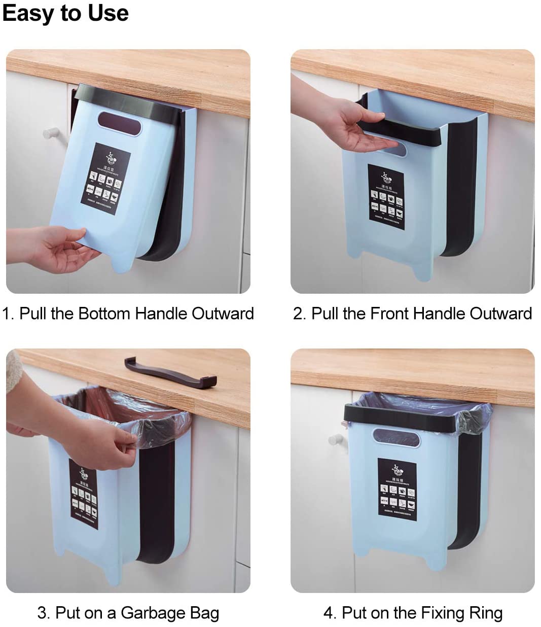 Garden Waste Bin Collection Wall Mounted Folding Waste Bin For Home