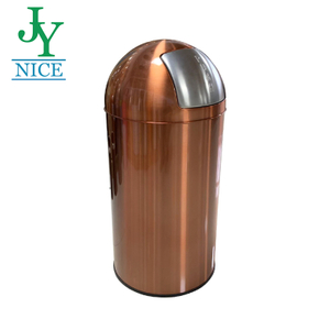 Stainless Steel Bullet Push Waste Bin/trash Can/dustbin 12L 25L 35L 50L 70L Commercial Finger Print Resistant Garbage Bin
