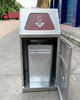 Subway Station Garbage Sorting Bin with Push Lid Airport Park 4 Compartments Rubbish Bin Stainless Steel Recycling Waste Bin