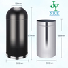 Good Quality Lobby Stainless Steel Waste Bin with Inner Bucket Restaurant Open Top Garbage Can