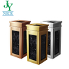 Standing Marble Trash Bin with Ashtray Hotel Hospital Bank Shopping Mall Lobby Stainless Steel Ashtray Bin