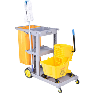 High Quality Indoor Outdoor Plastic Housekeeping Cleaning Cart with 