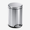 Round Mini Trash Can Bathroom with Removable Plastic Inner Wastebasket Brushed Trash Can
