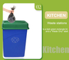 87Qt. Kitchen Dustbin With Lid Waste Container Square Park Ash Bin with Lid Slim Jim Plastic Waste Bin