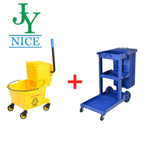 Hotel Room Housekeeping Cleaning Plastic Trolley with Janitorial Supplies Heavy Duty Bathroom Kitchen Cleaning Service Cart