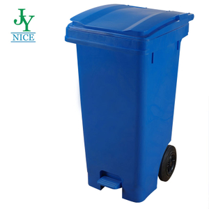 Outdoor Waste Garbage Bin with Lid Recycling Container 32 Gallon Wheeled Trash Can