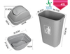 Small Outdoor Street Stairs Garbage Bin With Lid 30L/45L Swing Top Plastic Household Dustbin