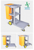 Wholesales Good Quality Plastic Housekeeping Service Trolley Commercial Hospital Cleaning Janitor Cart