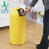Yellow Push Trash Can with Handle
