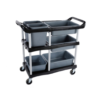 Multifunctional plastic restaurant cart Hotel three-layer trolley withdrawing