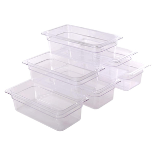 1/3 Size Polycarbonate Food Pans,2.5"Deep,Clear - Pack of 6 Fresh Container Keeper