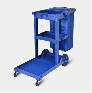 factory hospital hotel janitor cart with mop bucket Multi-function shopping mall supermarket cleaning plastic Trolley