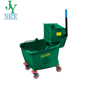 Green Color Mop Wringer High Quality Plastic Heavy Duty Public Places Mop Bucket With Wringer For Hotel School