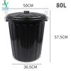 Outdoor 80L Waste Bin/rubbish Container/trash Can with Lid Eco-friendly Subway Station Fireproof Round Dustbin
