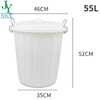 77Qt. Outdoor Round Rubbish Collection Trash Can Plastic Big Garbage Bin With Lid