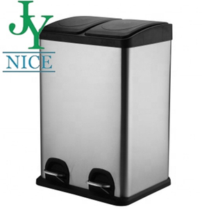2021 New Design Kitchen Garbage with Stackable Pedal Double Design Compact Dustbin for Office Stainless Steel Waste Bin