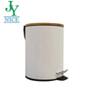 2021 New Design Bamboo Lid Pedal Bin for Kitchen Living Room Step Trash Can with Stainless Steel