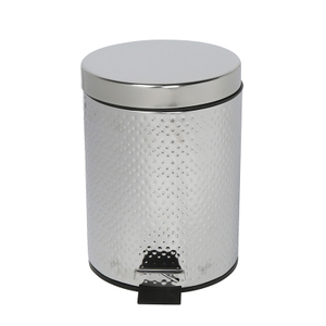 Carved Intaglio Rubbish Basket Classic Style Waste Bin Industrial Steel Bin For Hotel And Office
