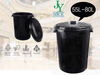 55L 73L Outdoor heat resisting dustbin with cover Multi-function PP plastic hospital compost waste bin