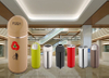 Push Lid Push Top Colorful Indoor Hotel Lobby Canteen Garbage Bin Round Trash Can with Foot Pedal Waste Bin