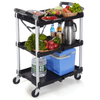 2020 factory made folding service mobile Cart with Four wheels for shopping fishing tools convey Food Serving Trolley