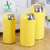 Yellow Push Trash Can with Handle