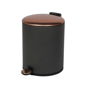 Good Quality Pedal Metal Storage Bin Black Color Brushed Rubbish Basket For Living Room