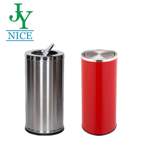 Stainless Steel Waste Bin with Lid Kitchen Garbage Trash Bin Commercial Trash Can Flip Bucket