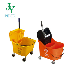 Commercial Office Building Mop Bucket with Wringer Plastic Mobile Wheel Moving Swob Water Bucket