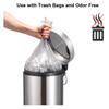 Stainless Steel Round Trash Can with Pedal 8 Liter, Office Waste Paper Bin Home Garbage Bin Kitchen Waste Bin