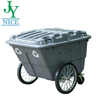 Outdoor Plastic Sanitation Cleaning Wheeled Waste Trolley Bin Waterproof Street Garbage Truck 400L Dustbin Trolley