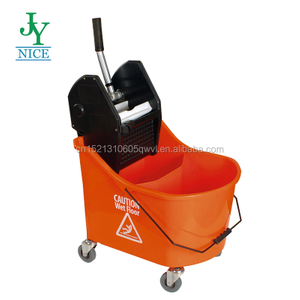Heavy Duty PP Swabber Wash Bucket with Wheels Hotel Hospital Shop Floor Cleaning Wringer Mop Bucket