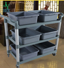 Stainless Steel Kitchenware food service collecting cart kitchen PP plastic tableware collection trolley