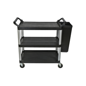Service Equipment Manufacturer 4 Wheel Food Service Trolley PP plastic 3 layers hospital medical service cart 4 buyers