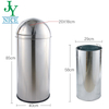 Wholesale 12L-70L Fireproof Stainless Steel Lobby Dustbin Home House Restaurant blue/Kitchen silver trash can bathroom