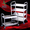Hotel dining hall kitchen mobile stainless steel tea cart 3 layers 2 tier restaurant food service transport trolley