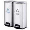 Outdoor Double Bin Trash Can with Foot Step Pedal Waste Bin Cabinet Kitchen