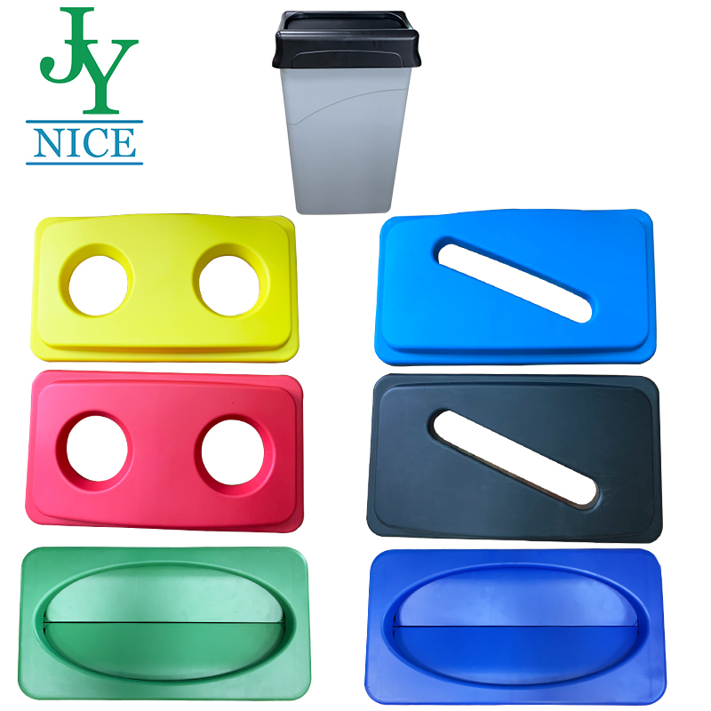 Kitchen Food Waste Sorted Bin with Lid Black Blue Yellow 90L Plastic