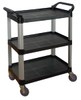 High Quality Black canteen Plastic trolley heavy duty school 3 layers Utility cart Hotel kitchen Food Service Cart