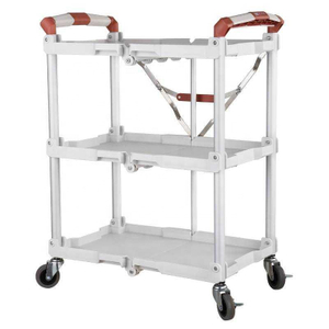White Kitchenware Collection Trolley Food Service Trolley Fold Cart